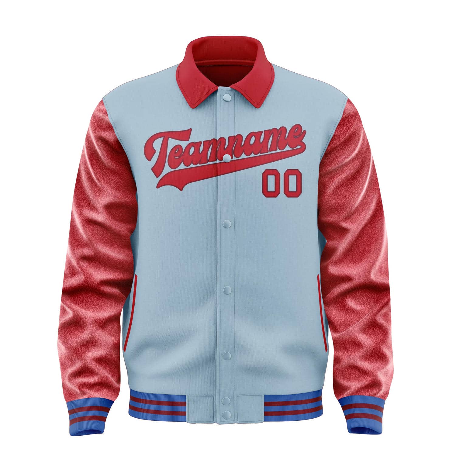Maßgeschneidertes Hellblau Rot Jacke