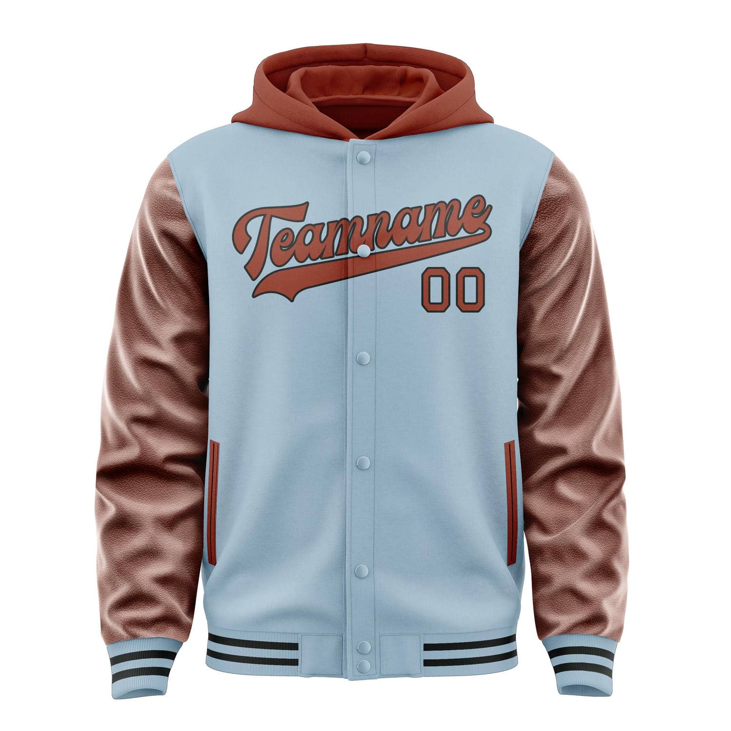Maßgeschneidertes Hellblau Korallenrot Jacke