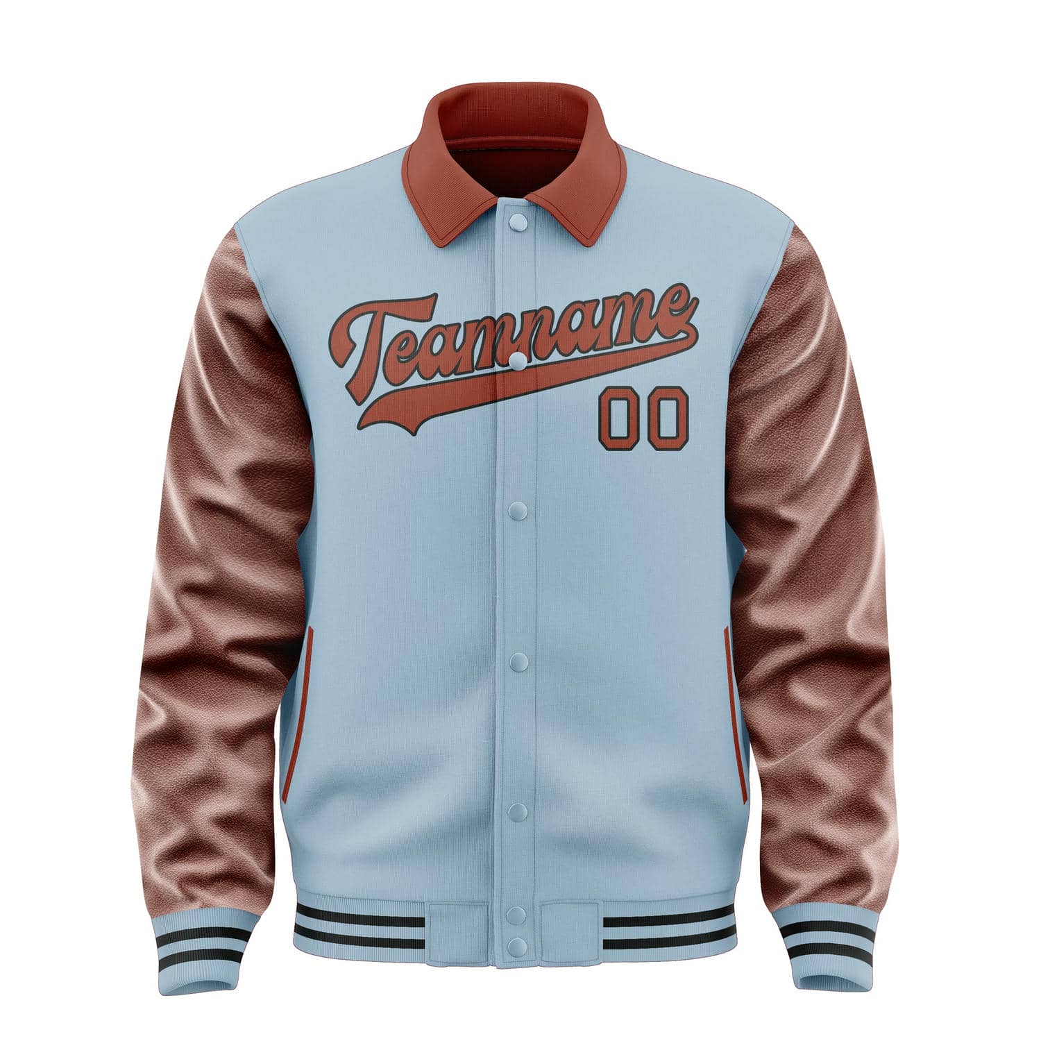 Maßgeschneidertes Hellblau Korallenrot Jacke