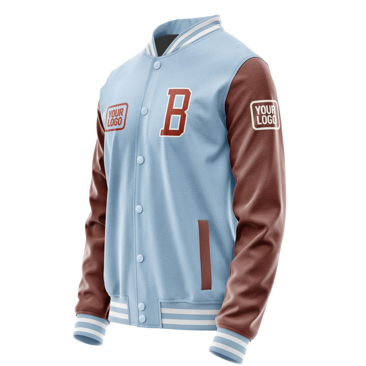 Maßgeschneidertes Hellblau Korallenrot Jacke JA080816081818161618