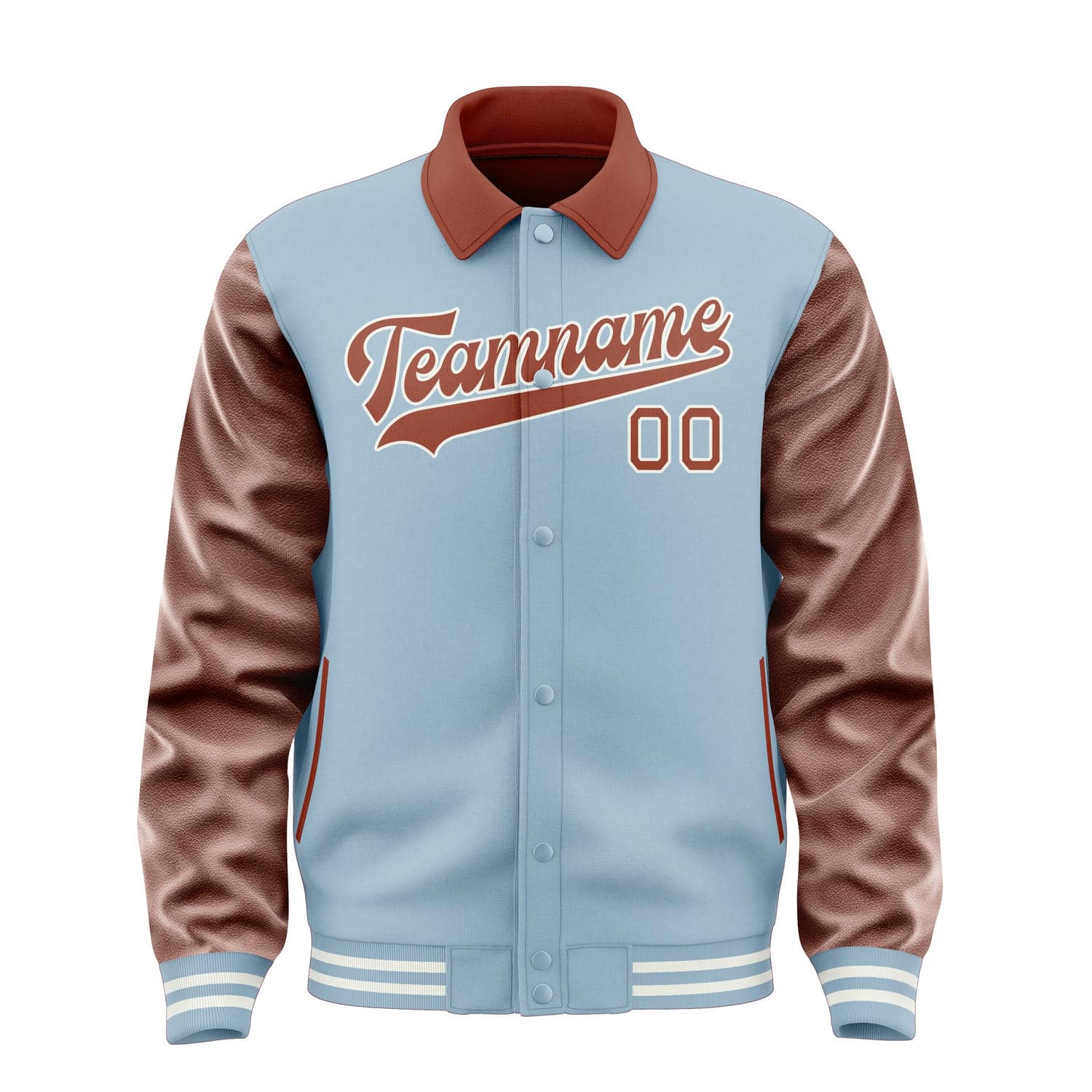 Maßgeschneidertes Hellblau Korallenrot Jacke