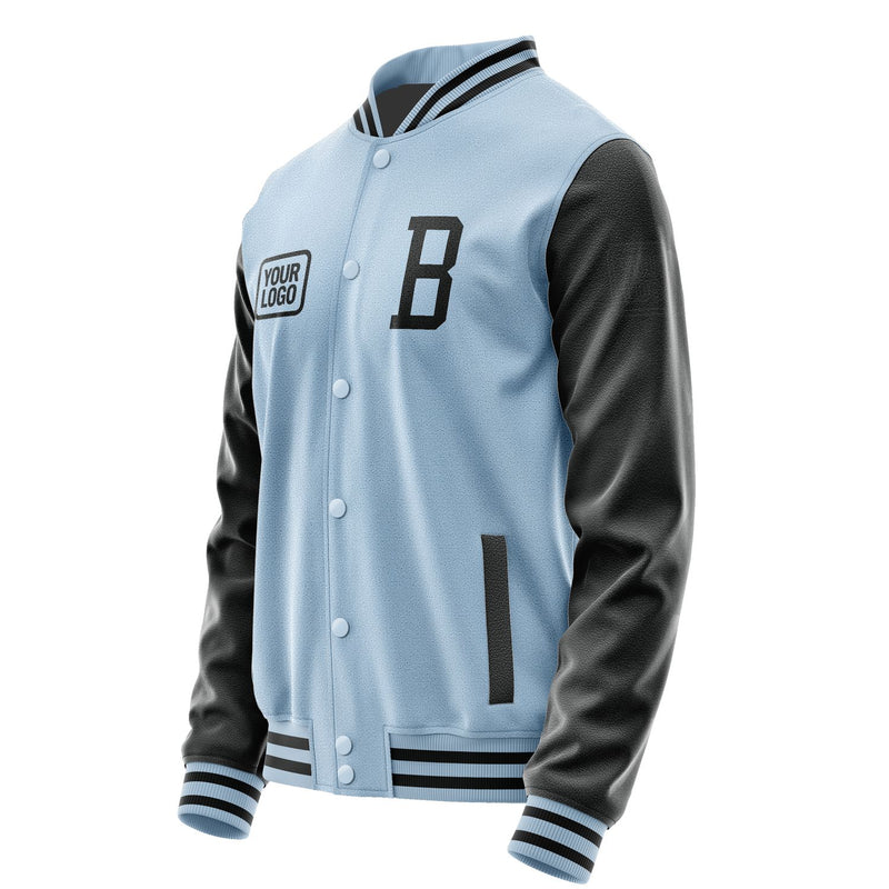 Maßgeschneidertes Hellblau Schwarz Jacke JA080817081717171717