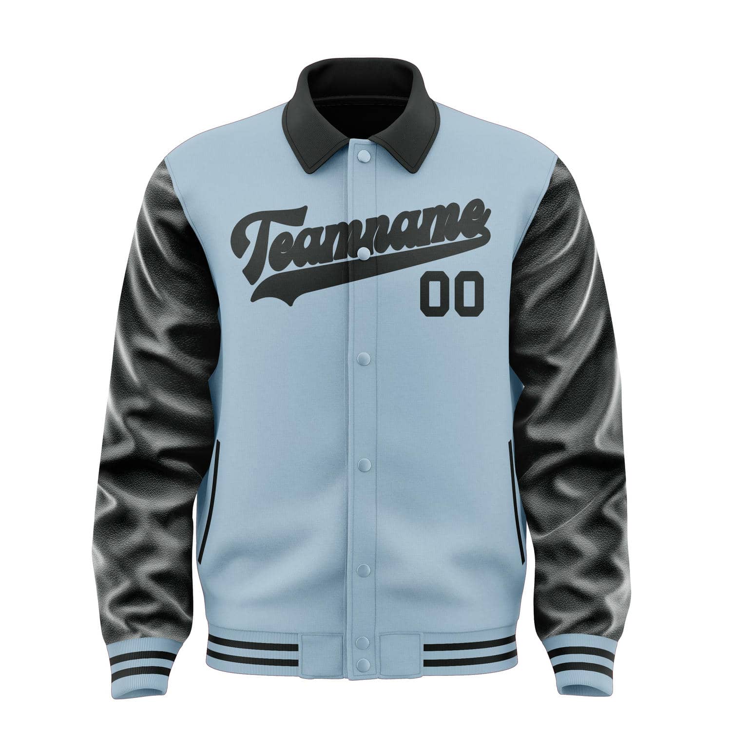 Maßgeschneidertes Hellblau Schwarz Jacke