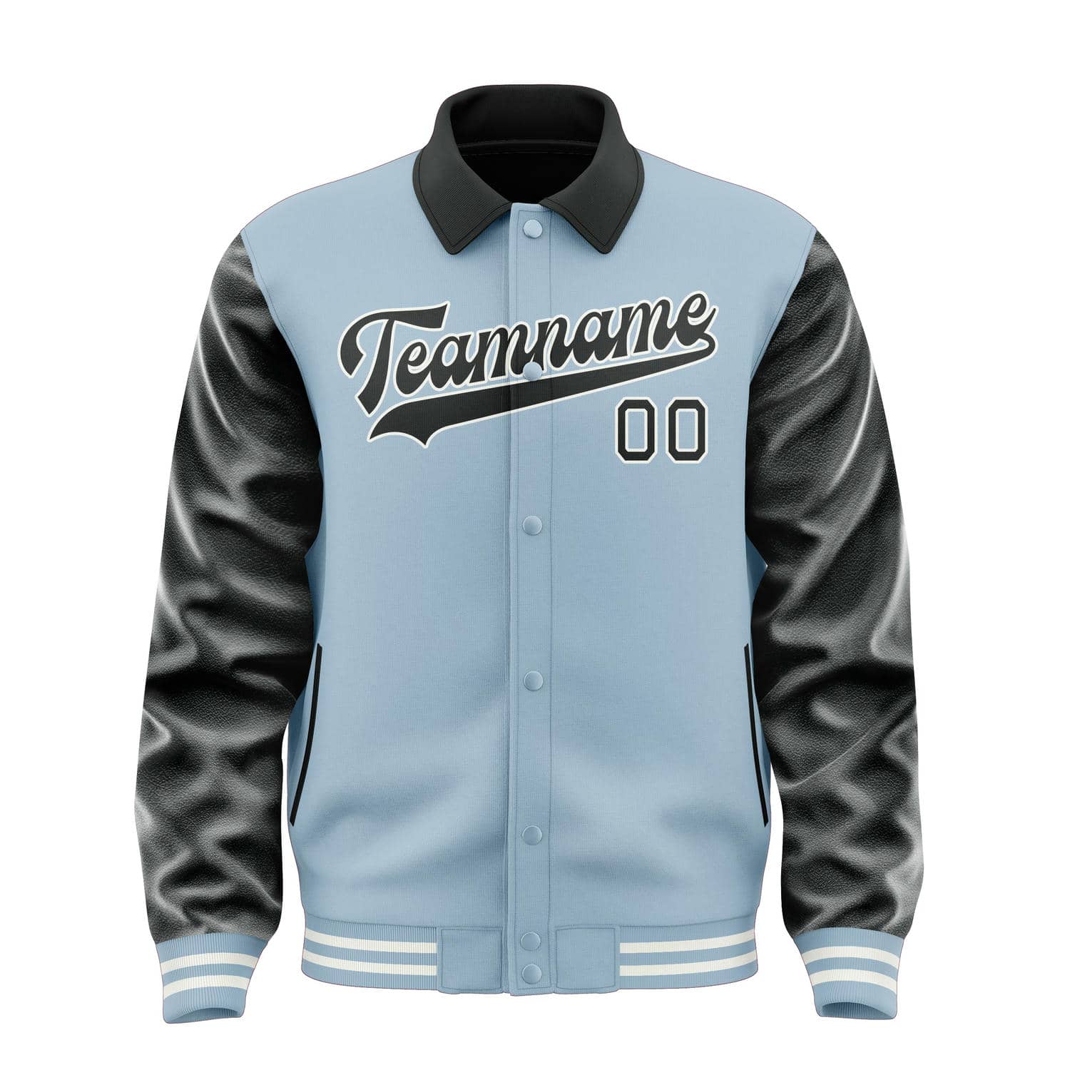 Maßgeschneidertes Hellblau Schwarz Jacke