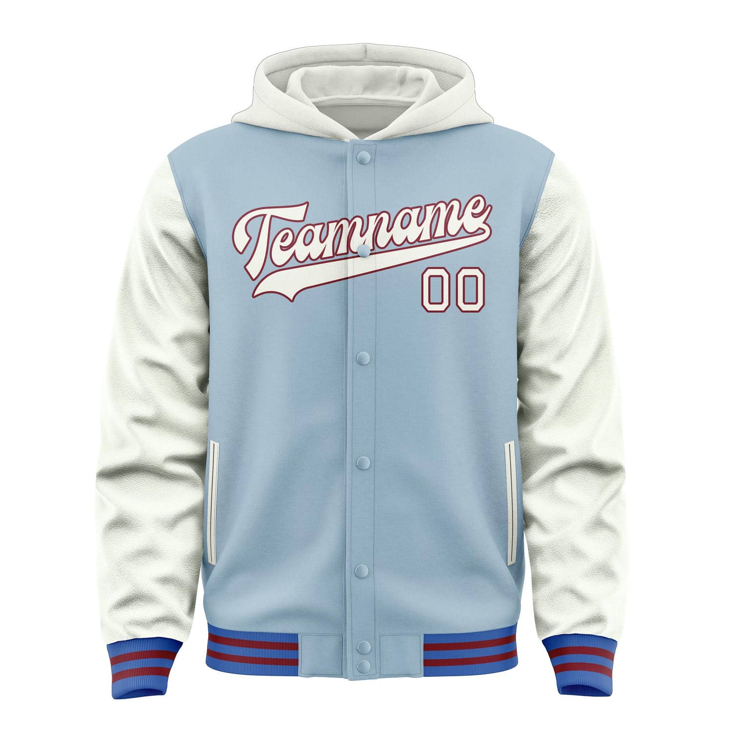Maßgeschneidertes Hellblau Weiß Jacke