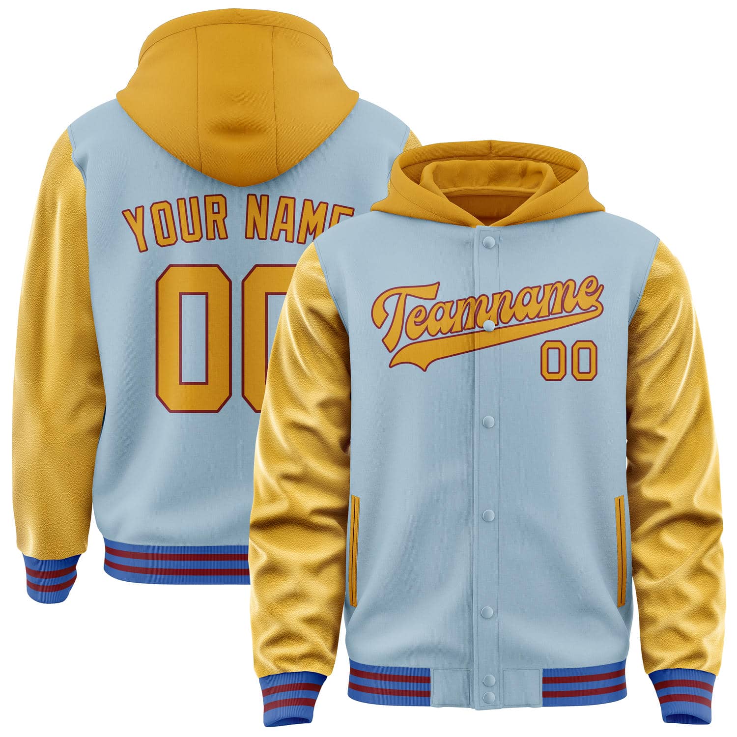 Maßgeschneidertes Hellblau Gelb Jacke JA080819091517191917