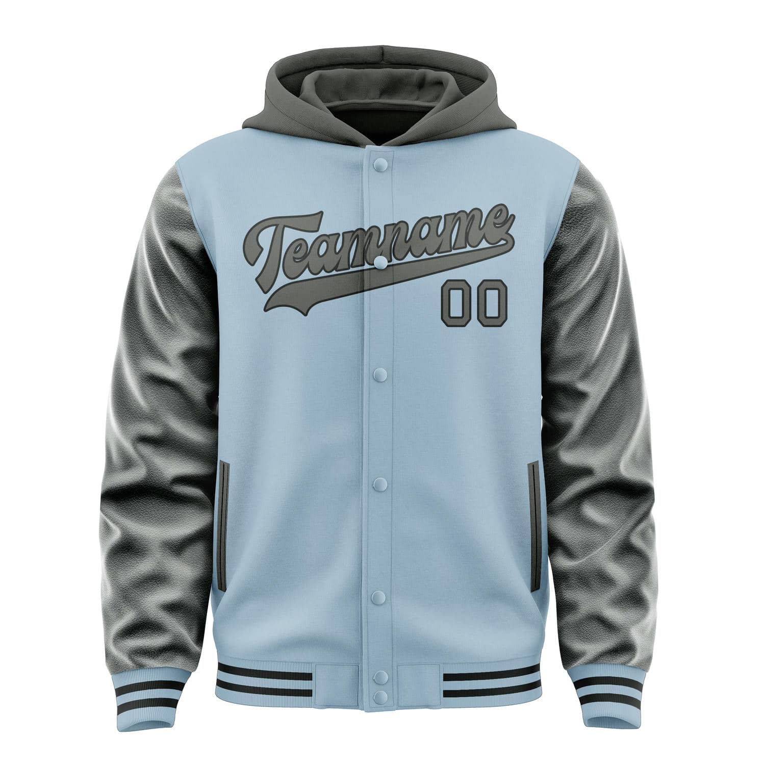 Maßgeschneidertes Hellblau Dunkelgrau Jacke