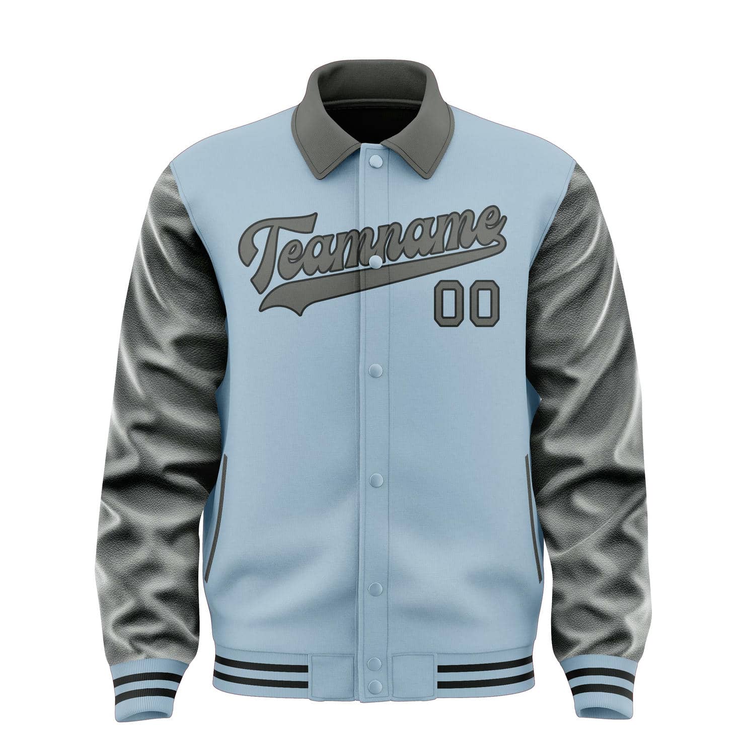 Maßgeschneidertes Hellblau Dunkelgrau Jacke