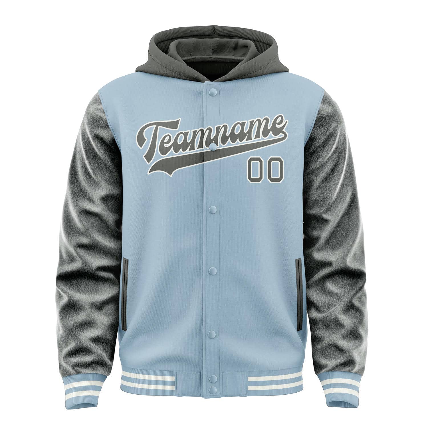 Maßgeschneidertes Hellblau Dunkelgrau Jacke