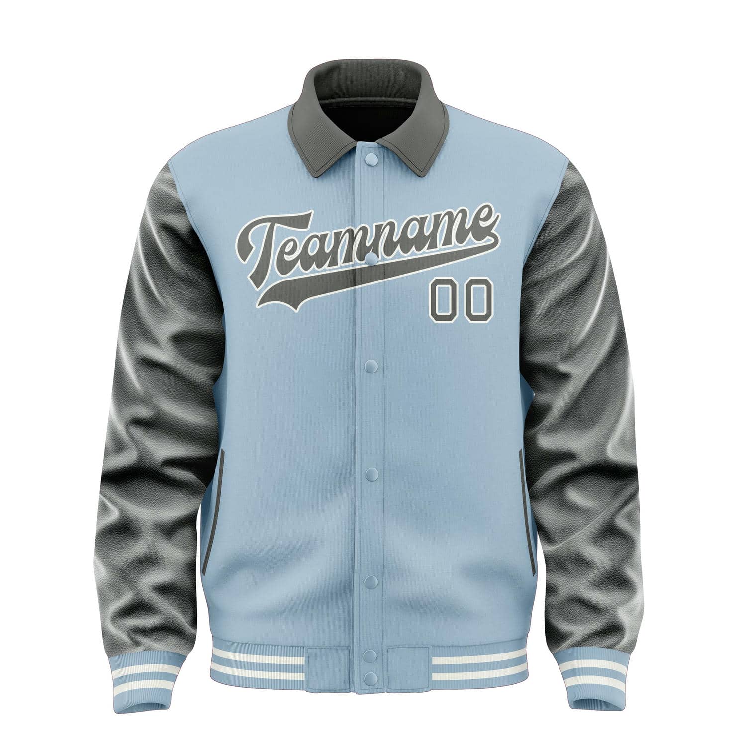 Maßgeschneidertes Hellblau Dunkelgrau Jacke