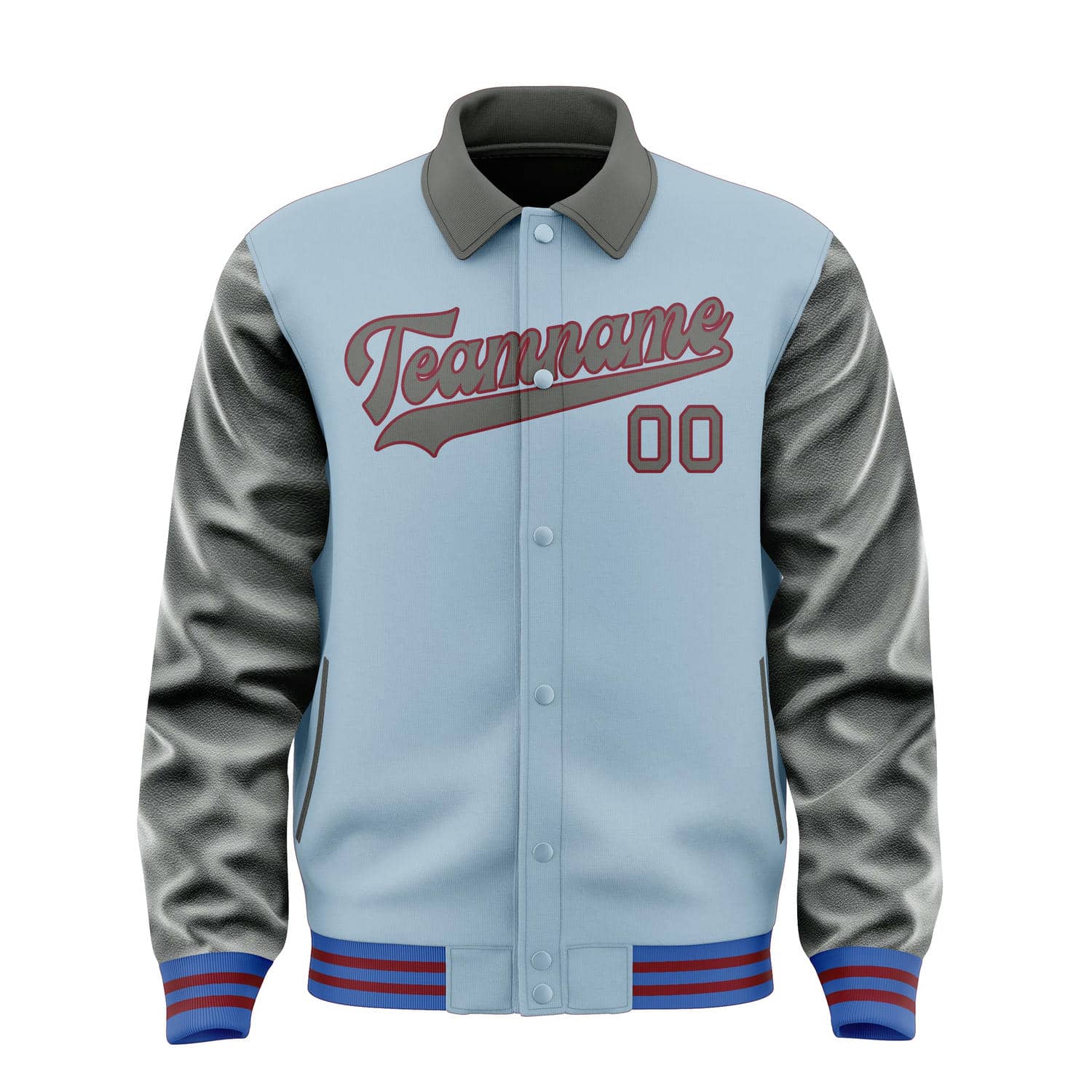 Maßgeschneidertes Hellblau Dunkelgrau Jacke