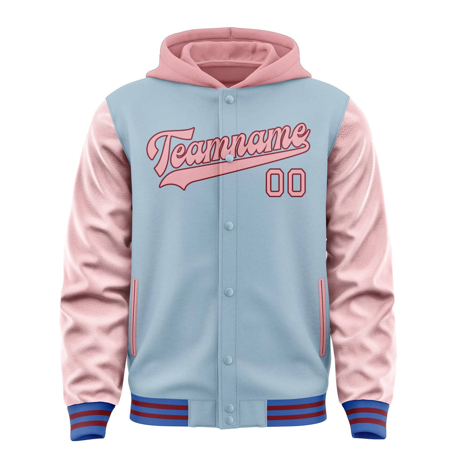 Maßgeschneidertes Hellblau Rosa Jacke