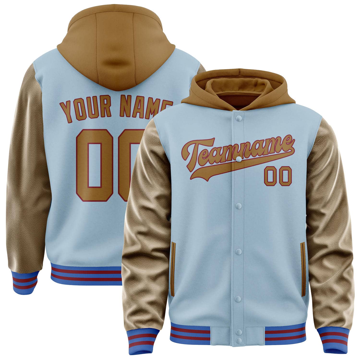Maßgeschneidertes Hellblau Khaki Jacke JA080822091517222217