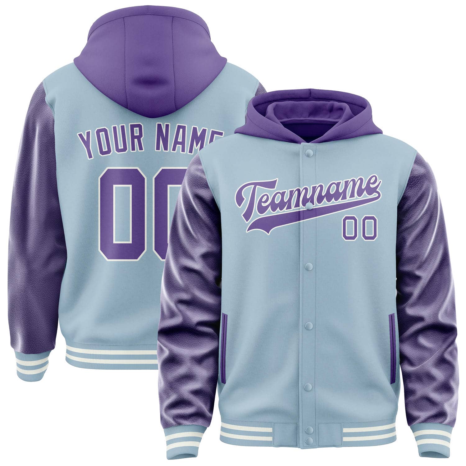 Maßgeschneidertes Hellblau Lavendel Jacke JA080823081818232318