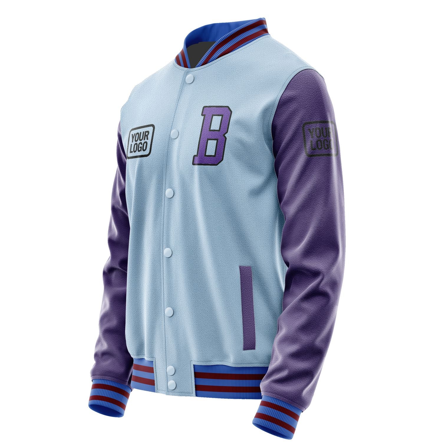 Maßgeschneidertes Hellblau Lavendel Jacke JA080823091517232317