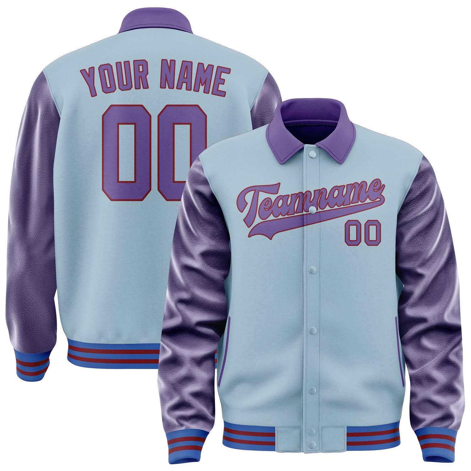 Maßgeschneidertes Hellblau Lavendel Jacke JA080823091517232317