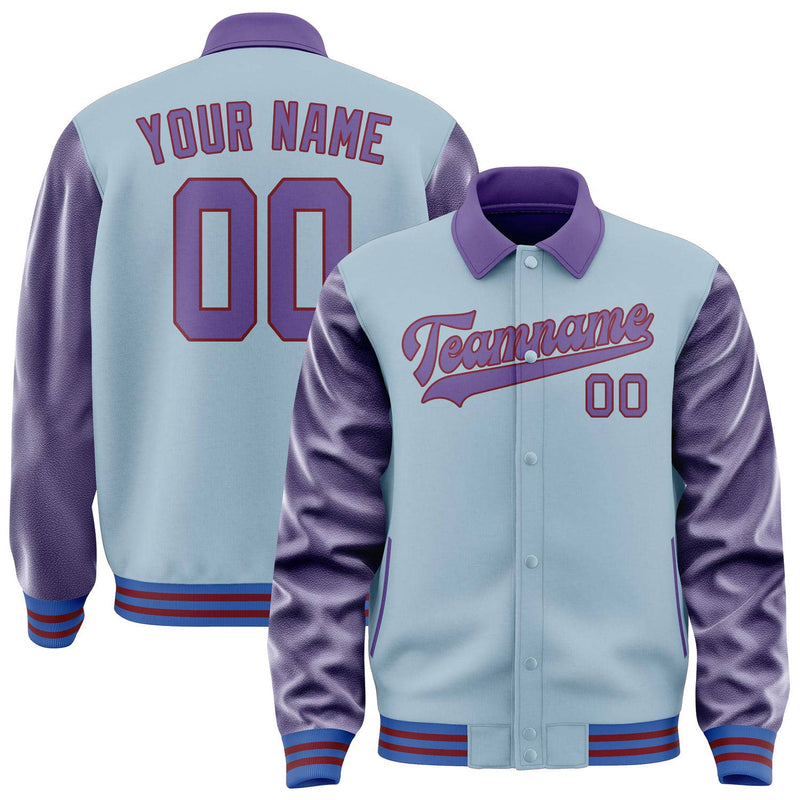 Maßgeschneidertes Hellblau Lavendel Jacke JA080823091517232317