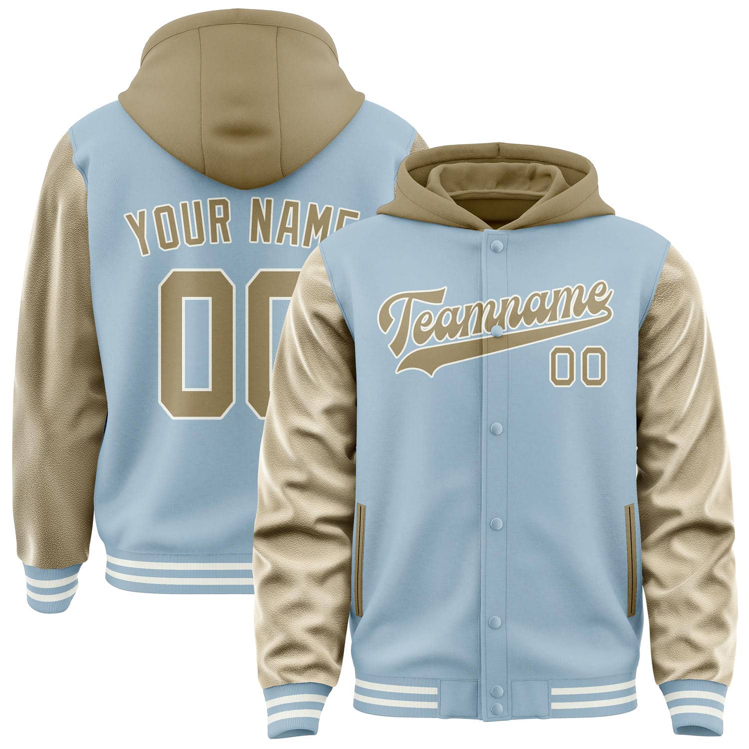 Maßgeschneidertes Hellblau Hellkhaki Jacke JA080825081818252518