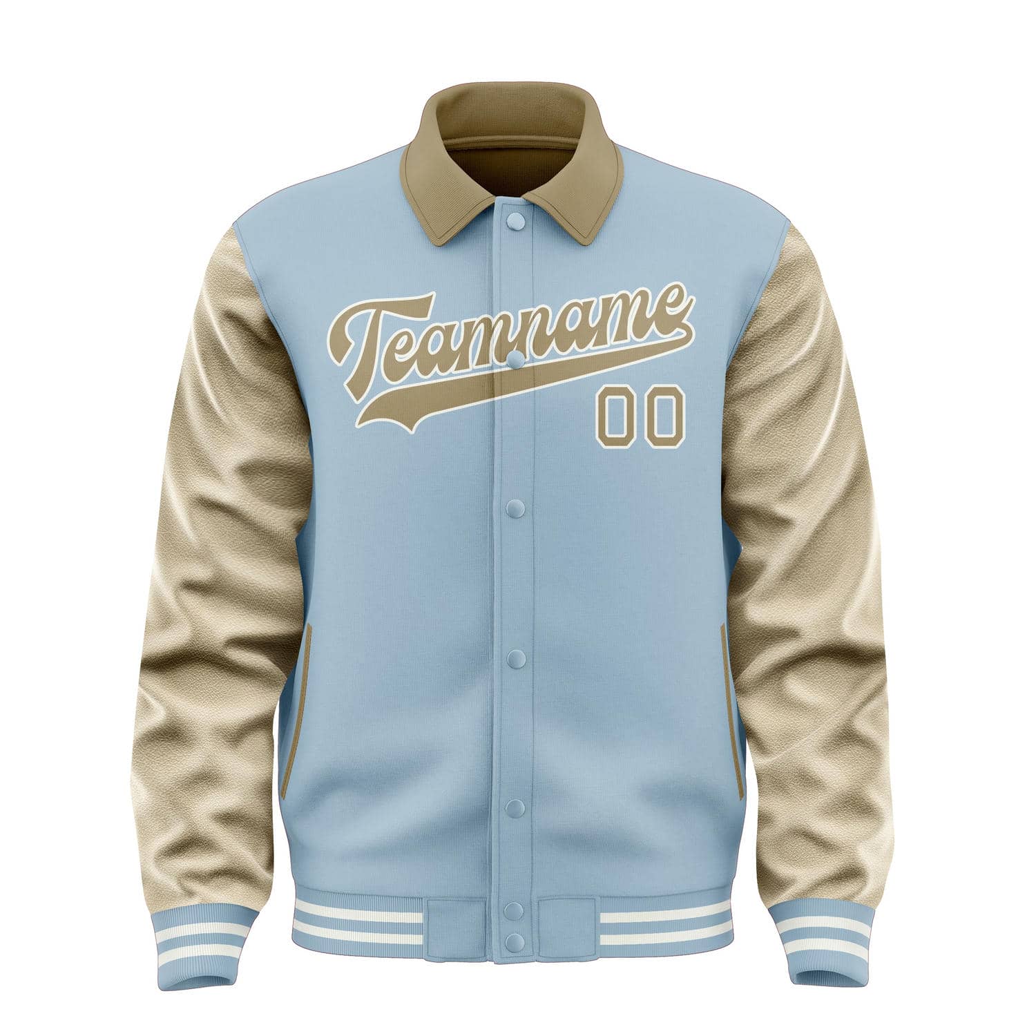 Maßgeschneidertes Hellblau Hellkhaki Jacke