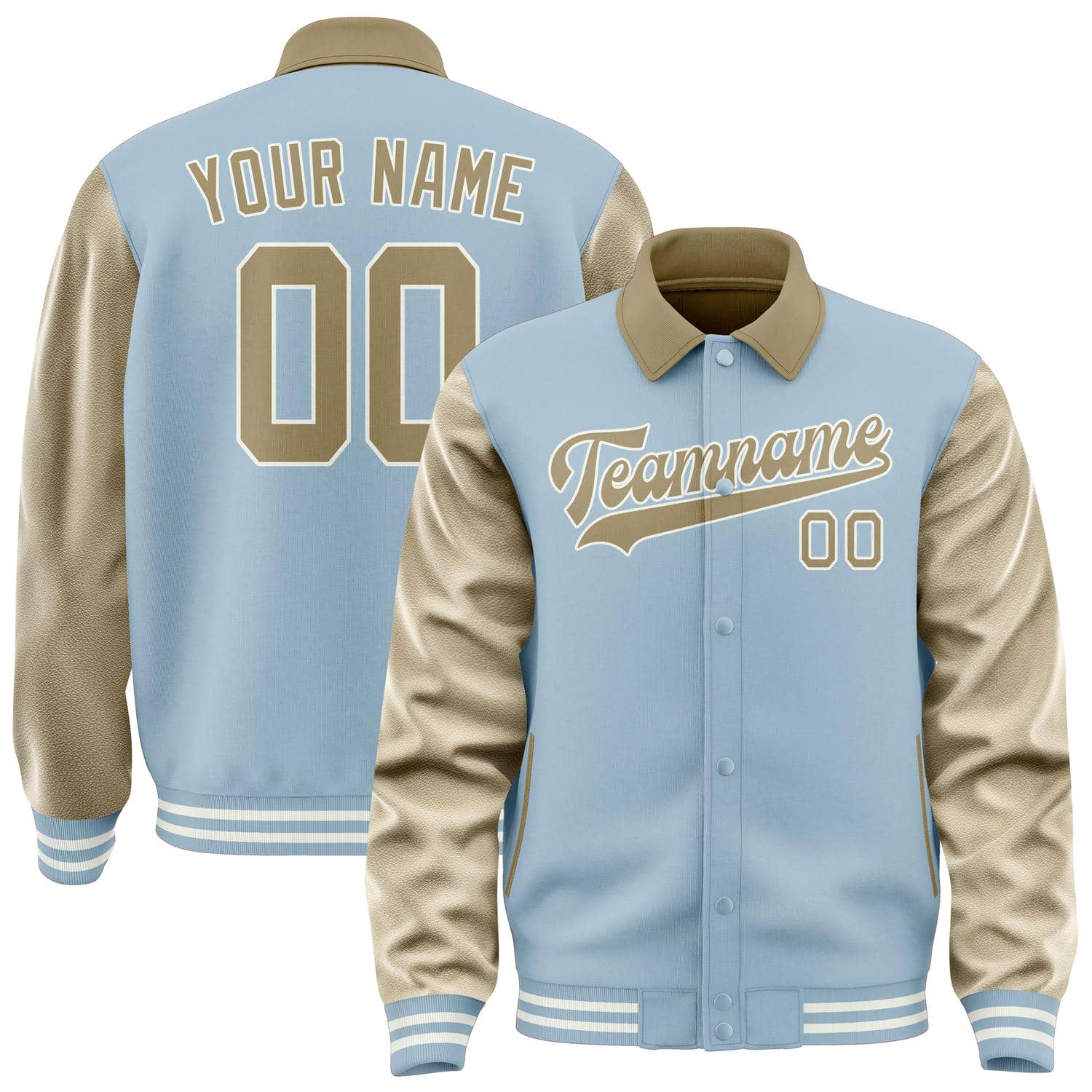 Maßgeschneidertes Hellblau Hellkhaki Jacke JA080825081818252518