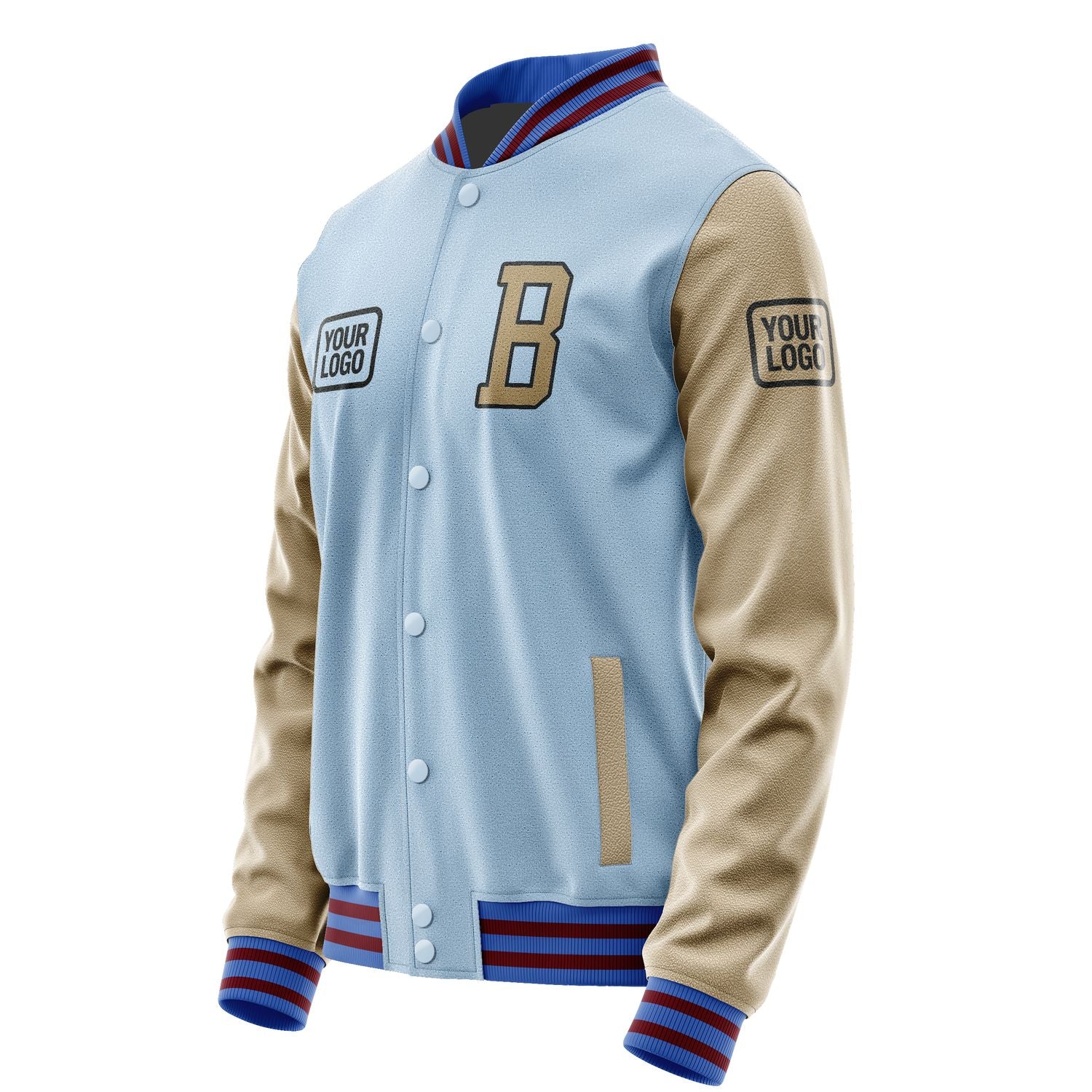 Maßgeschneidertes Hellblau Hellkhaki Jacke JA080825091517252517