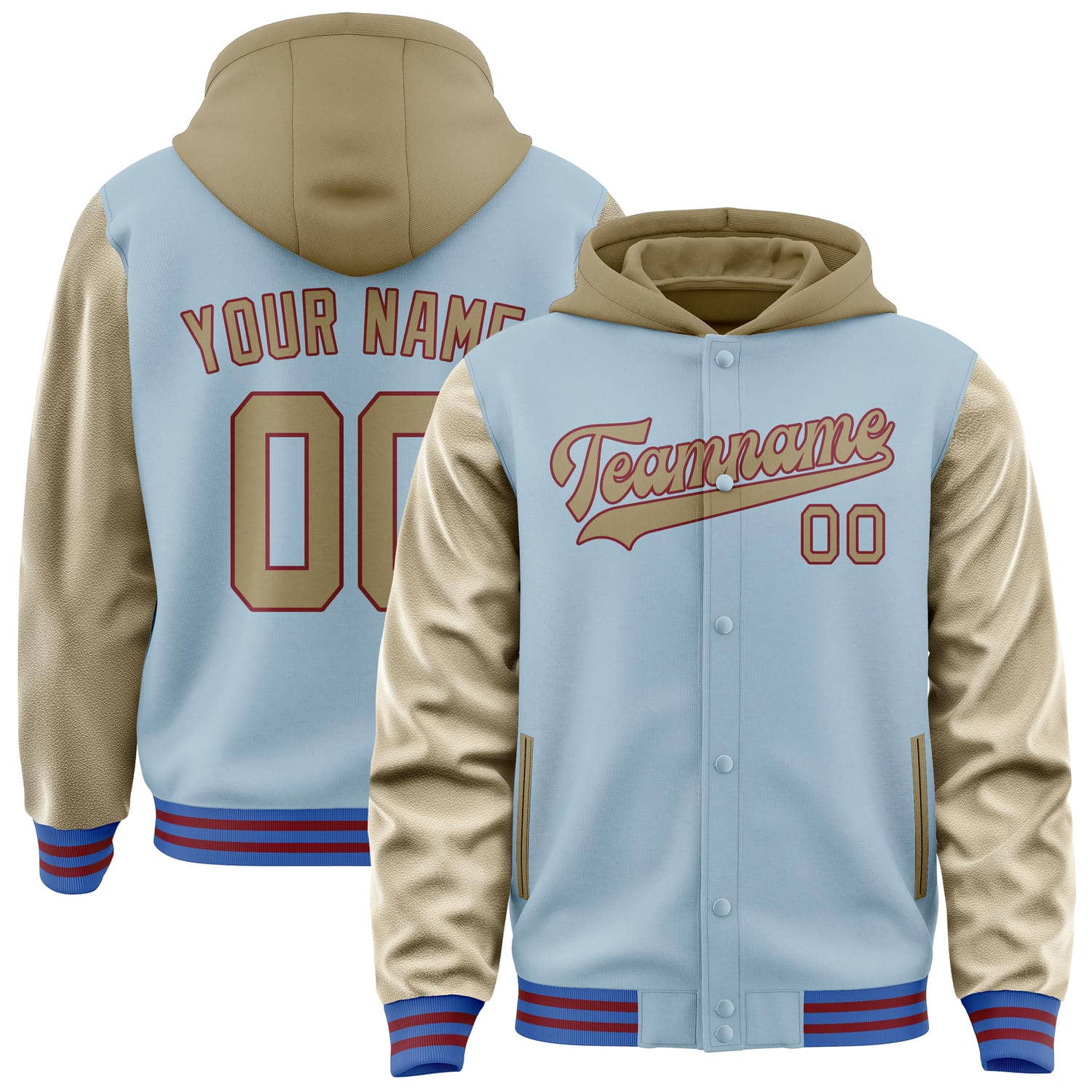Maßgeschneidertes Hellblau Hellkhaki Jacke JA080825091517252517