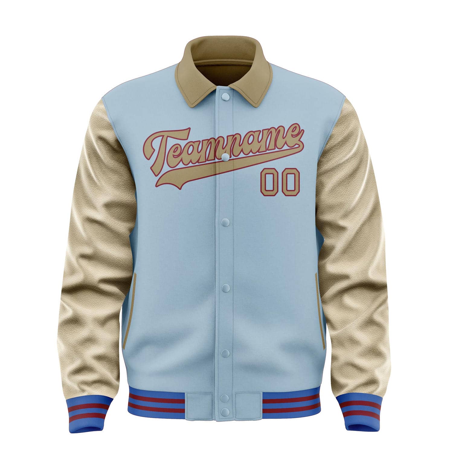 Maßgeschneidertes Hellblau Hellkhaki Jacke
