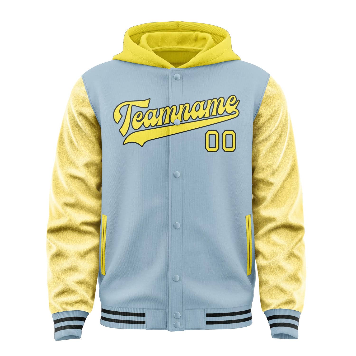 Maßgeschneidertes Hellblau Blassgelb Jacke