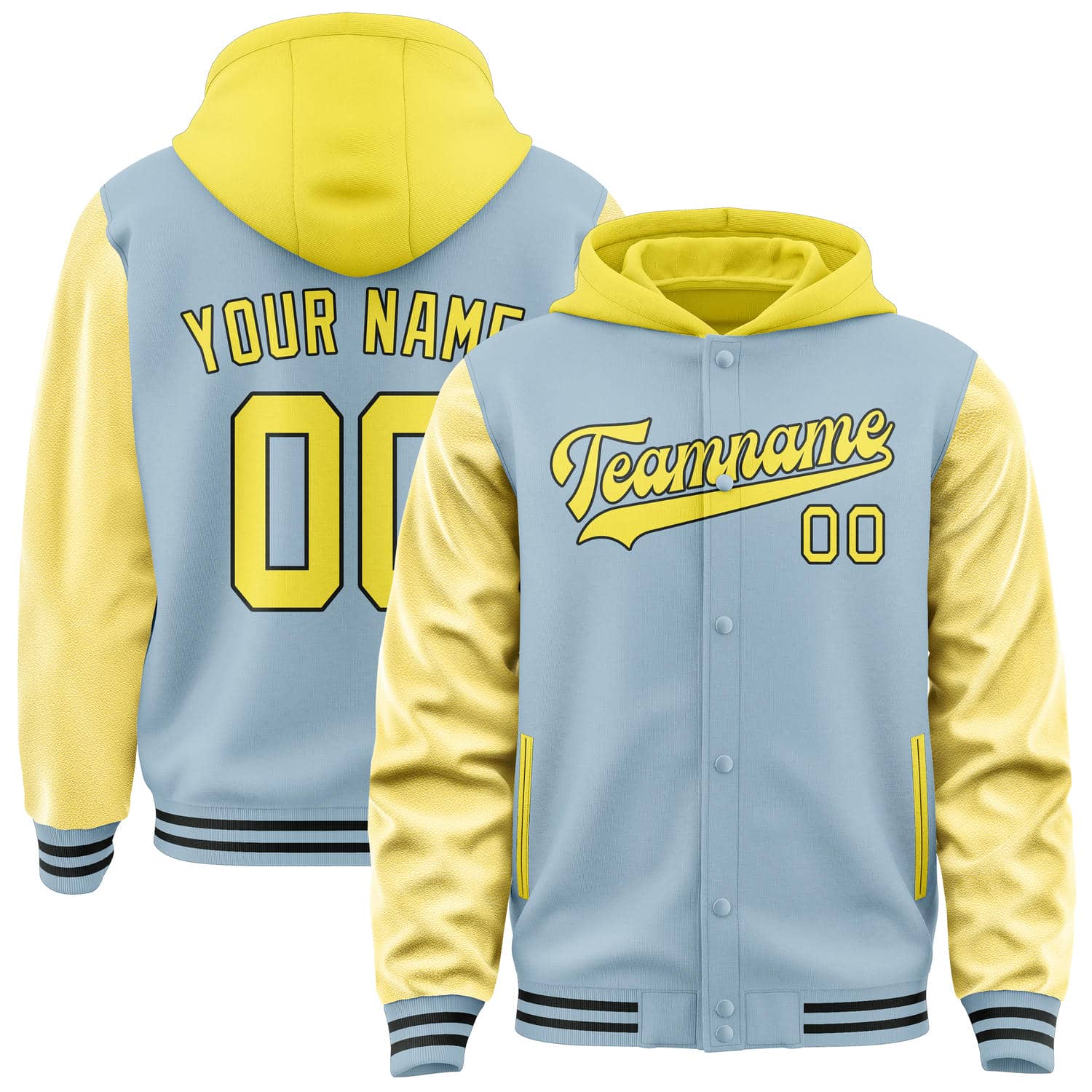 Maßgeschneidertes Hellblau Blassgelb Jacke JA080826081717262617