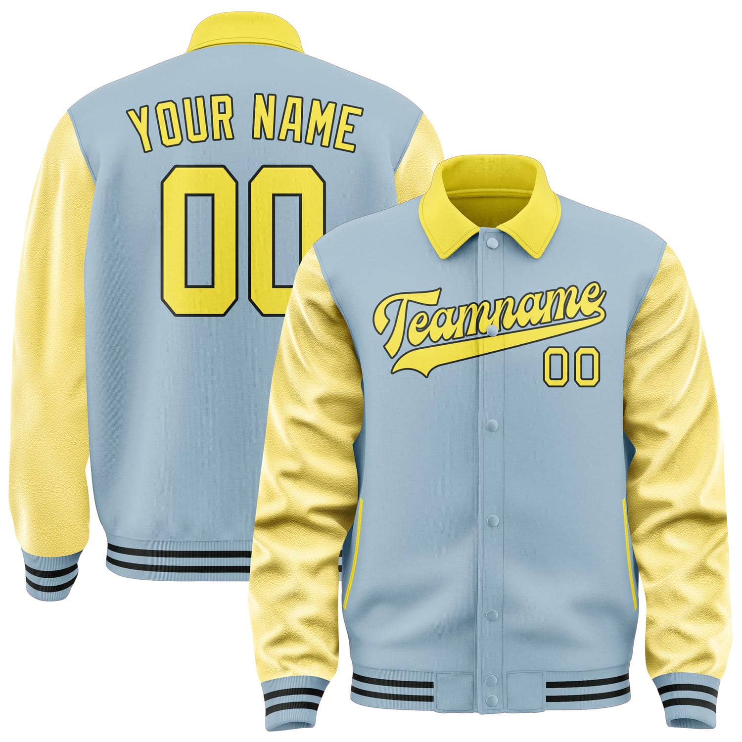 Maßgeschneidertes Hellblau Blassgelb Jacke JA080826081717262617