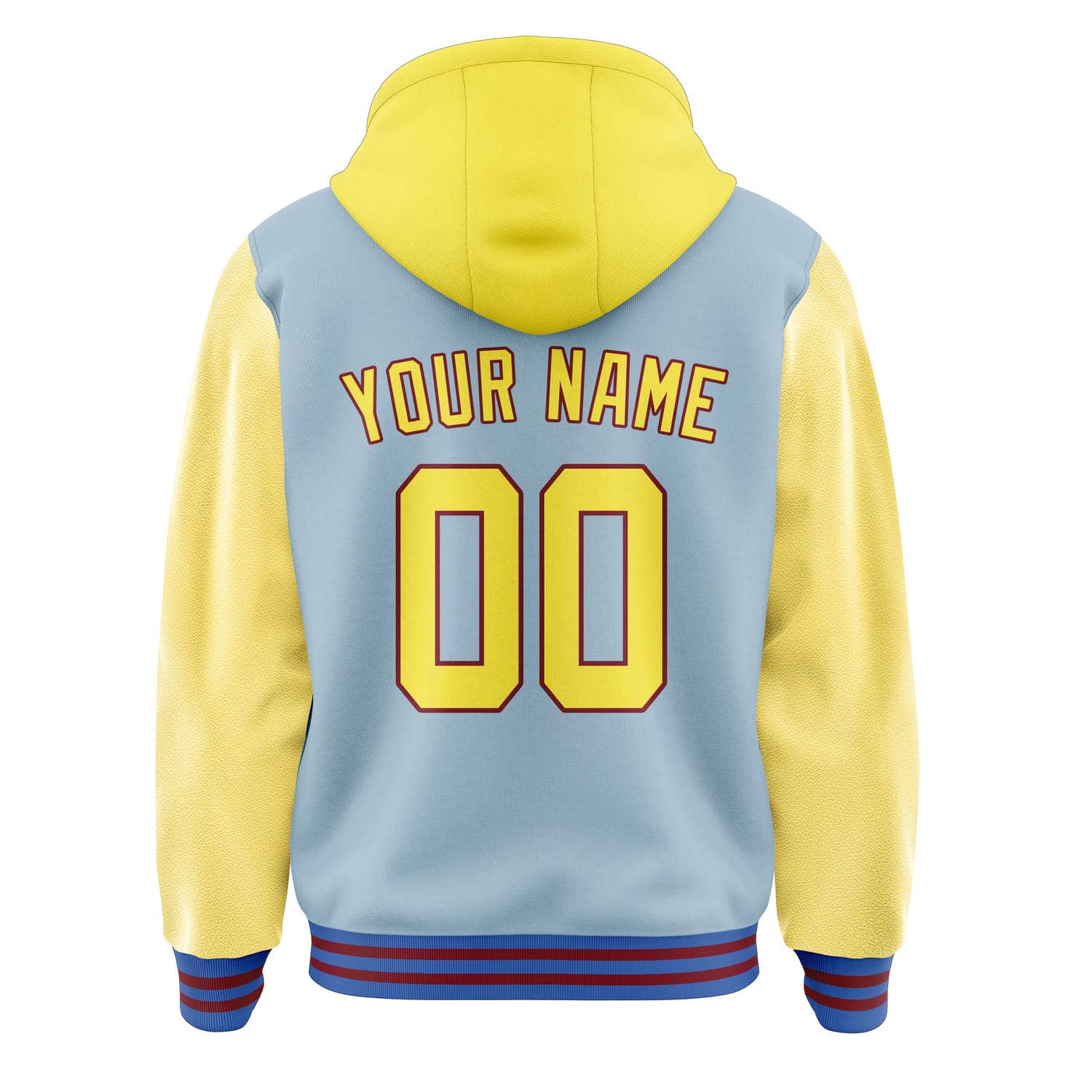 Maßgeschneidertes Hellblau Blassgelb Jacke