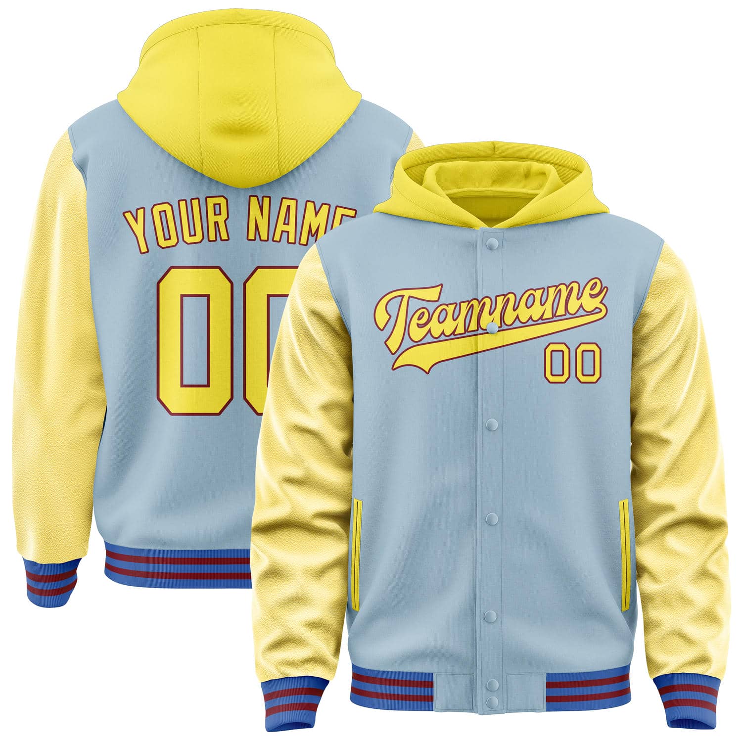Maßgeschneidertes Hellblau Blassgelb Jacke JA080826091517262617