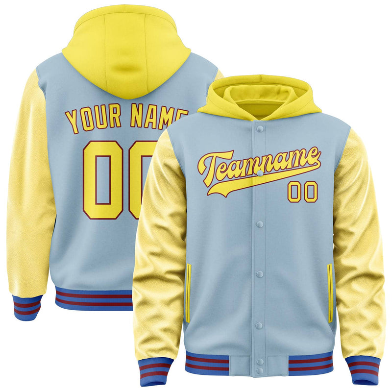 Maßgeschneidertes Hellblau Blassgelb Jacke JA080826091517262617
