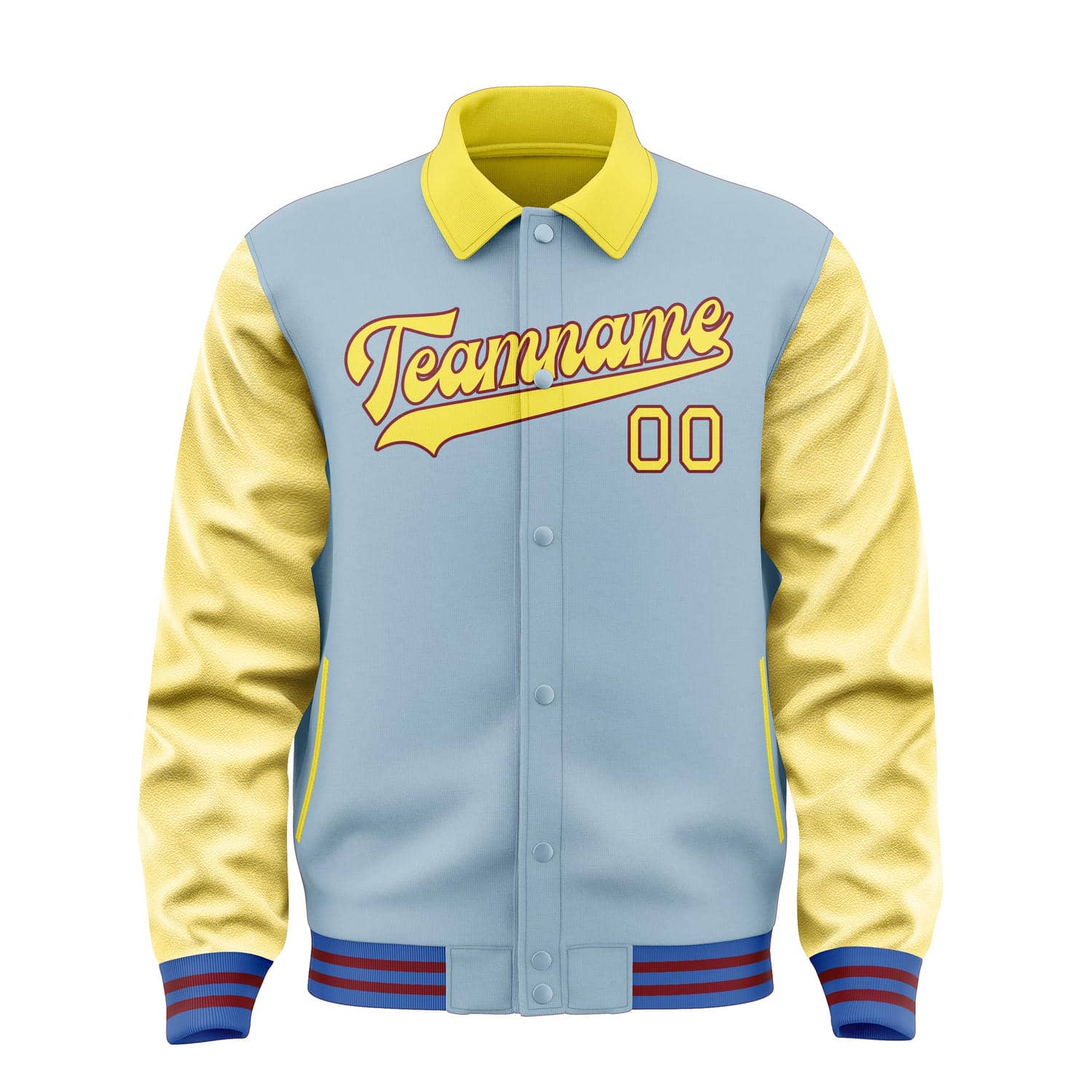 Maßgeschneidertes Hellblau Blassgelb Jacke