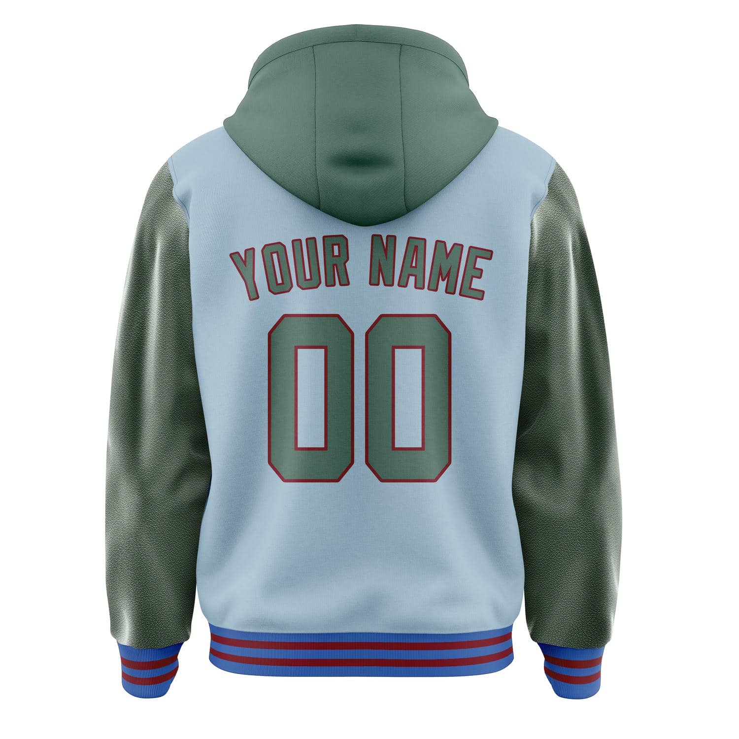 Maßgeschneidertes Hellblau Blaugrün Jacke