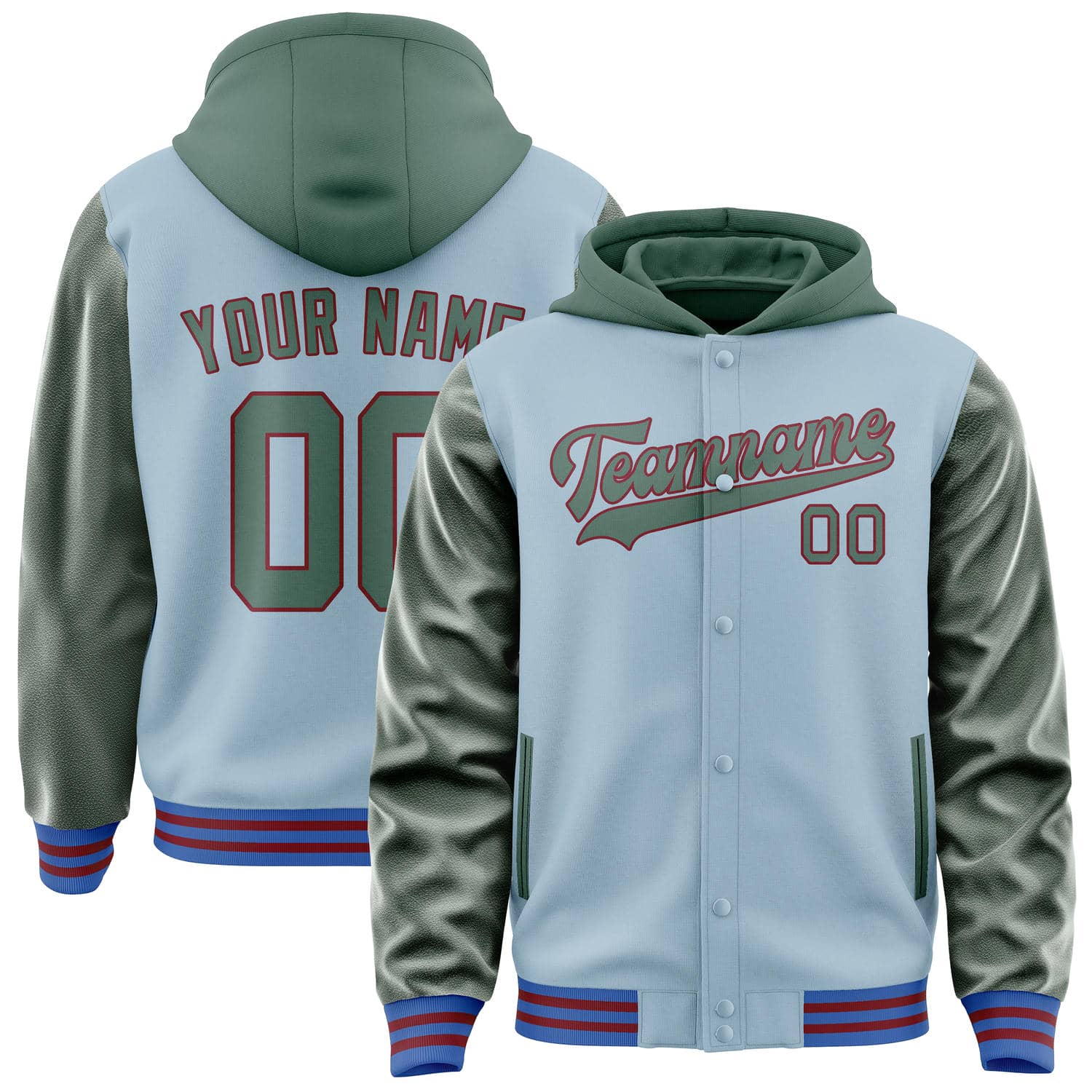 Maßgeschneidertes Hellblau Blaugrün Jacke JA080827091517272717