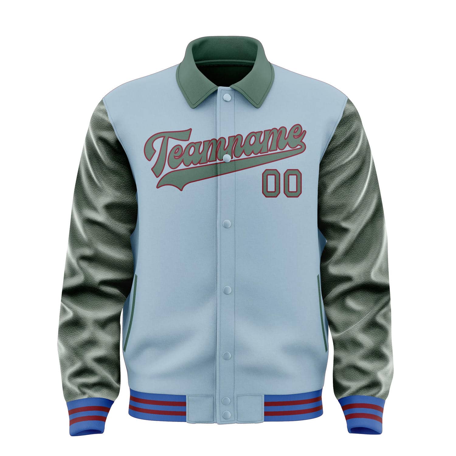 Maßgeschneidertes Hellblau Blaugrün Jacke