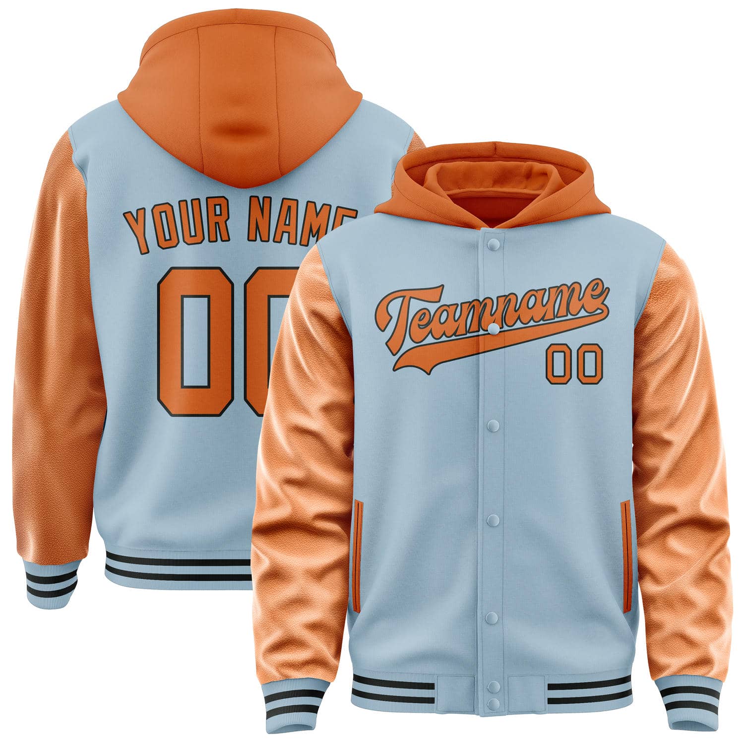 Maßgeschneidertes Hellblau Orange Jacke JA080828081717282817