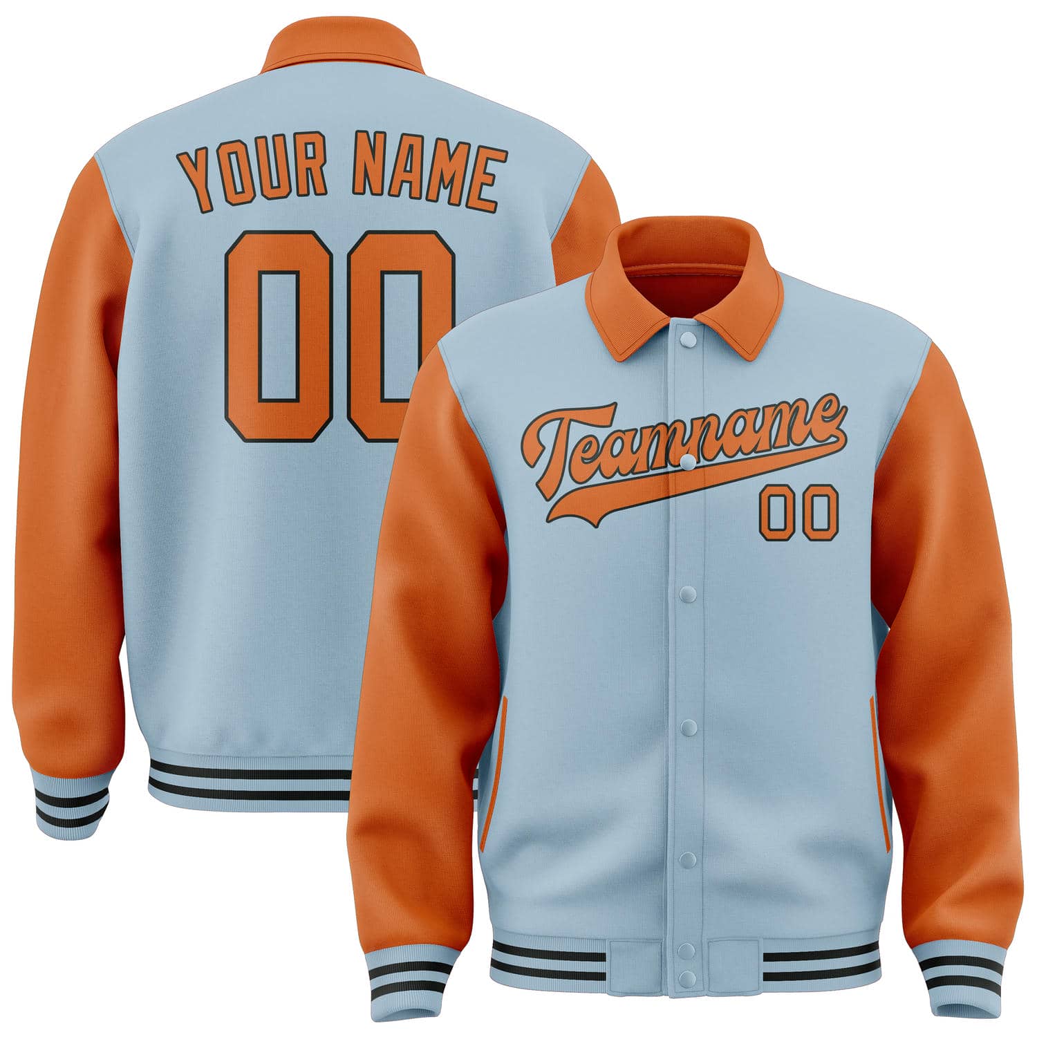 Maßgeschneidertes Hellblau Orange Jacke JA080828081717282817