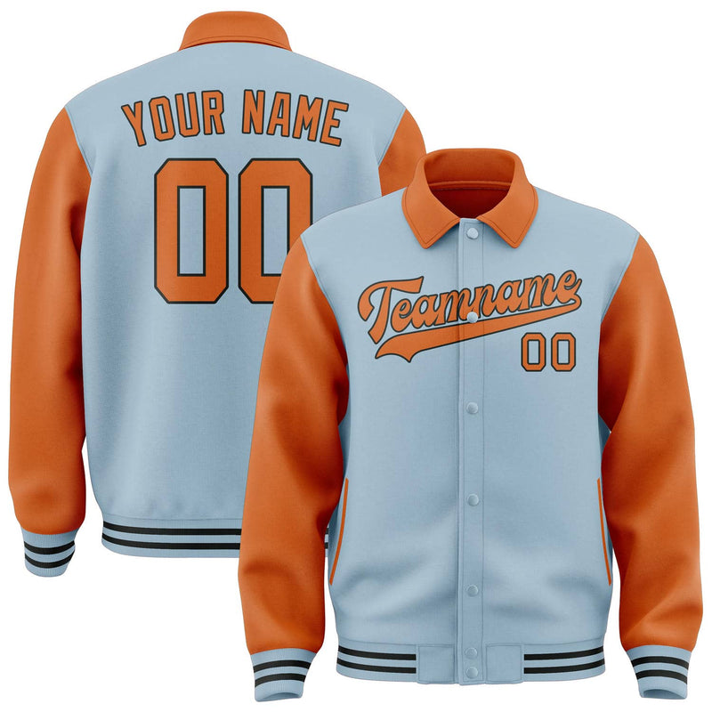 Maßgeschneidertes Hellblau Orange Jacke JA080828081717282817
