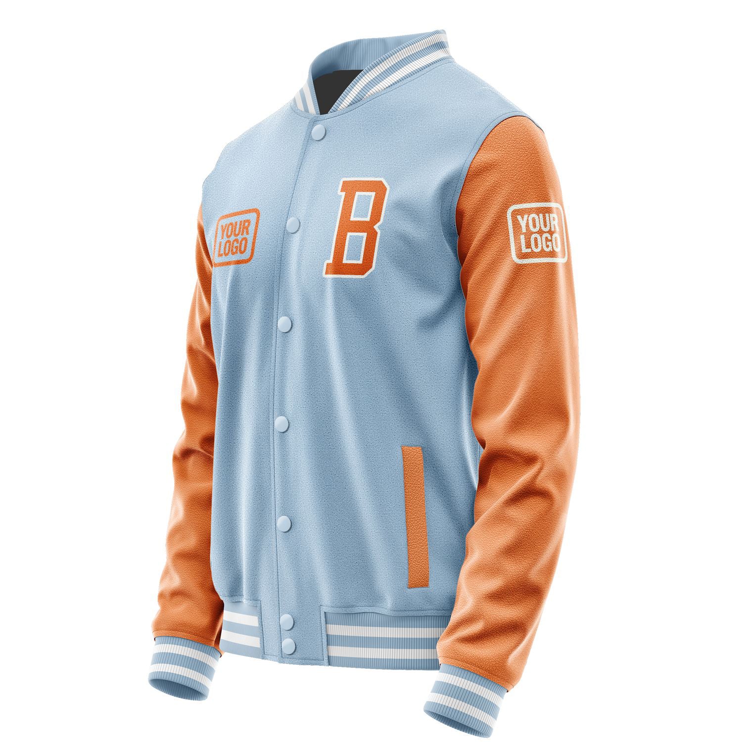Maßgeschneidertes Hellblau Orange Jacke JA080828081818282818
