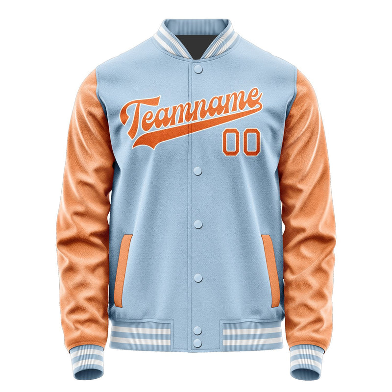 Maßgeschneidertes Hellblau Orange Jacke JA0808280818B31828