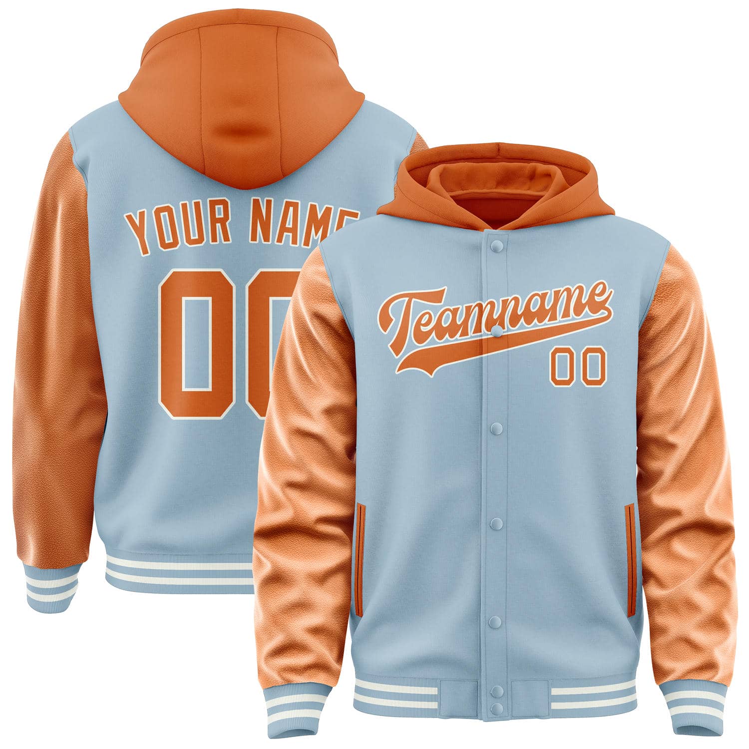 Maßgeschneidertes Hellblau Orange Jacke JA080828081818282818