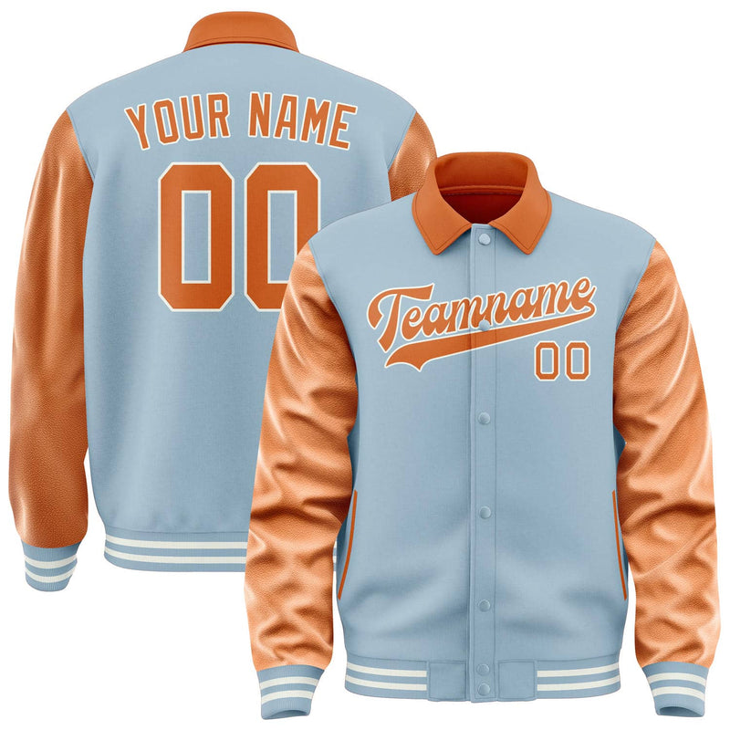 Maßgeschneidertes Hellblau Orange Jacke JA080828081818282818