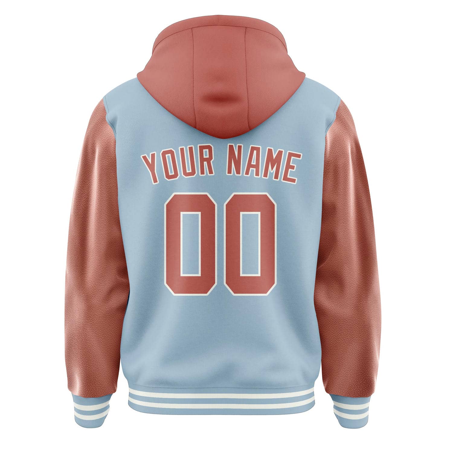 Maßgeschneidertes Hellblau Kupferrose Jacke