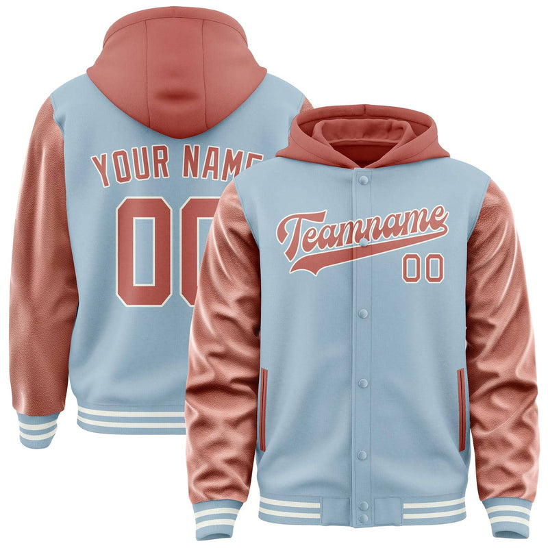 Maßgeschneidertes Hellblau Kupferrose Jacke JA080829081818292918