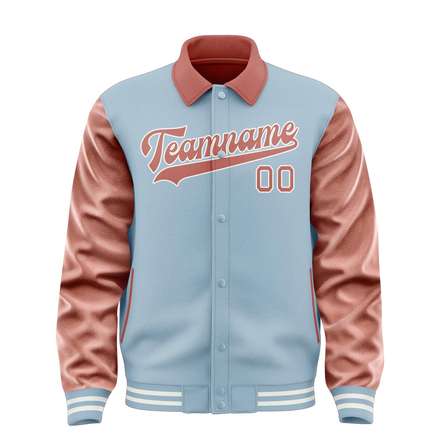 Maßgeschneidertes Hellblau Kupferrose Jacke
