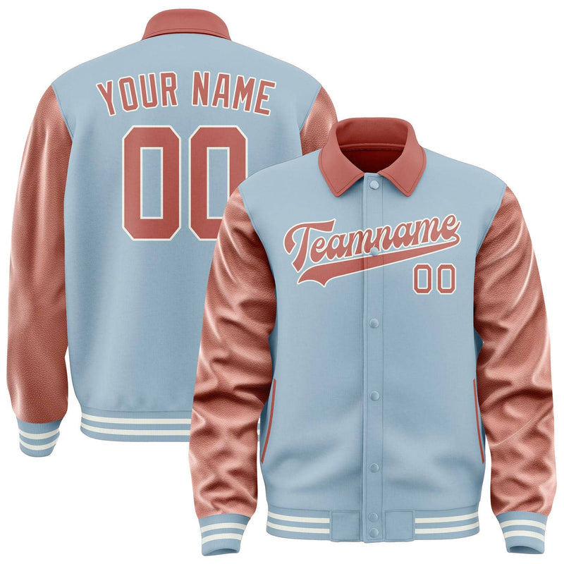 Maßgeschneidertes Hellblau Kupferrose Jacke JA080829081818292918