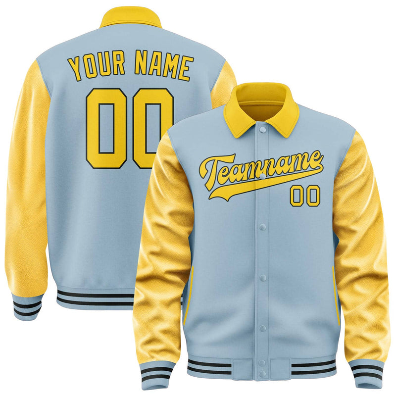 Maßgeschneidertes Hellblau Gold Jacke JA080830081717303017