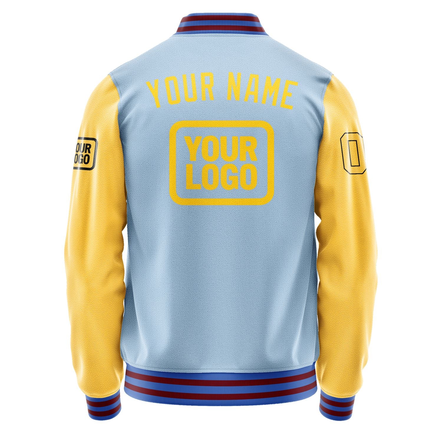 Maßgeschneidertes Hellblau Gold Jacke JA080830091517303017